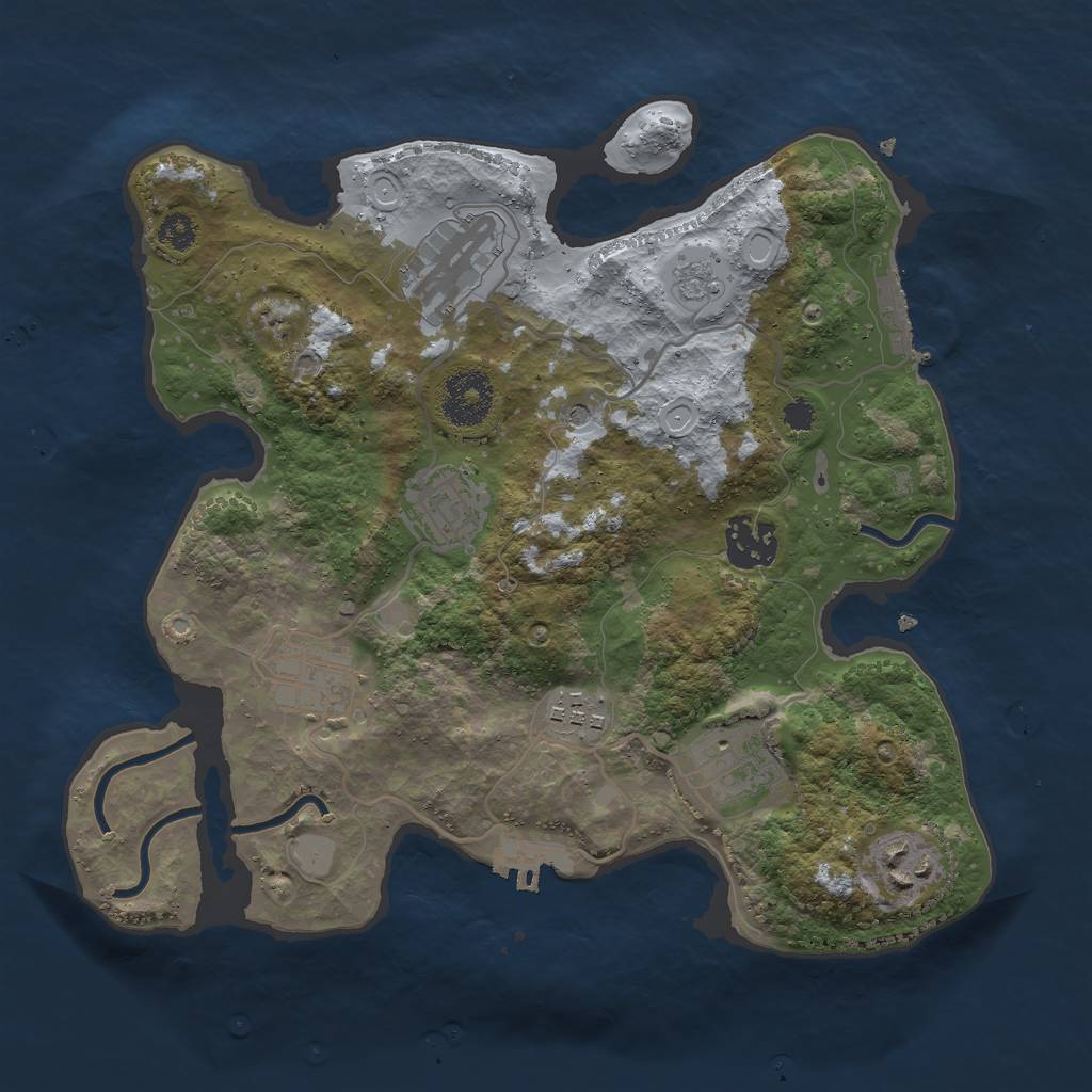 Rust Map: Procedural Map, Size: 3000, Seed: 927910, 14 Monuments