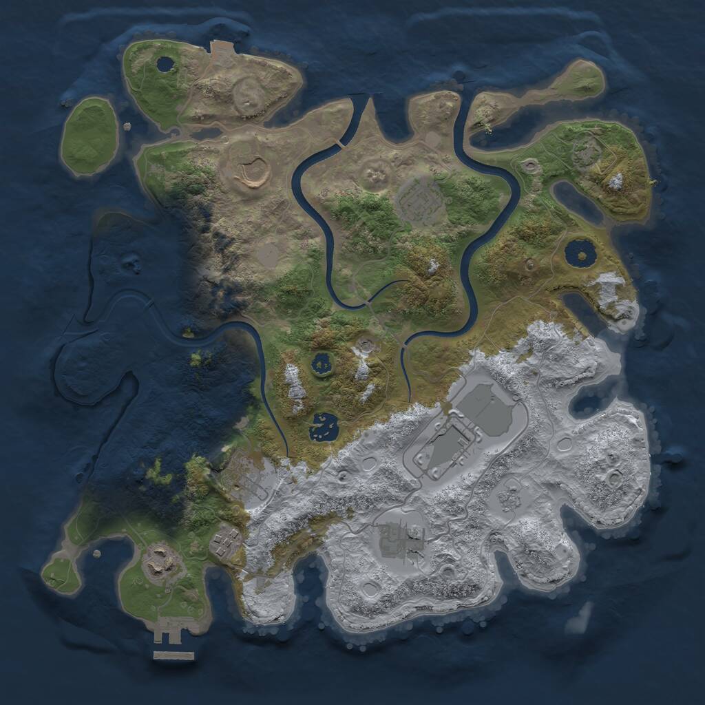 Rust Map: Procedural Map, Size: 3500, Seed: 1494667931, 13 Monuments