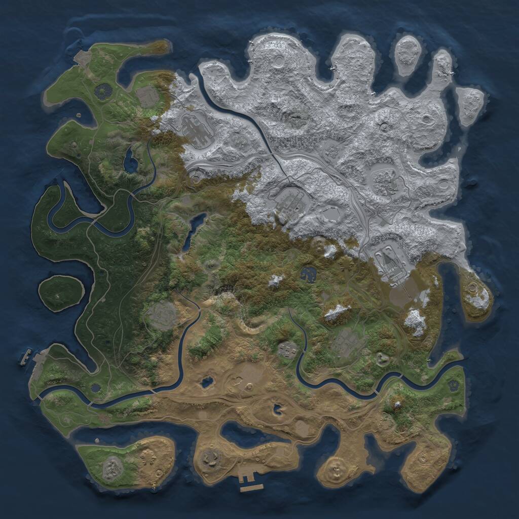 Rust Map: Procedural Map, Size: 4532, Seed: 78556345, 16 Monuments