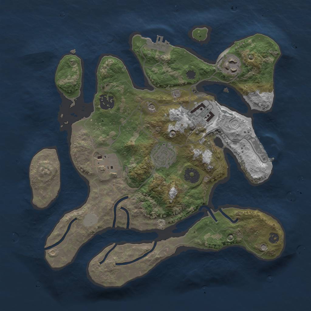Rust Map: Procedural Map, Size: 3000, Seed: 639763, 13 Monuments