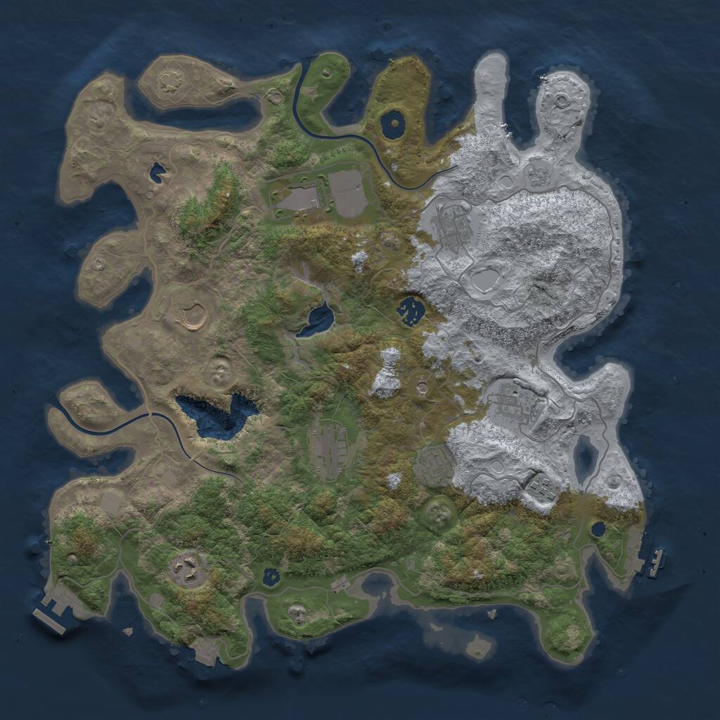 Rust Map: Procedural Map, Size: 4000, Seed: 50022, 15 Monuments