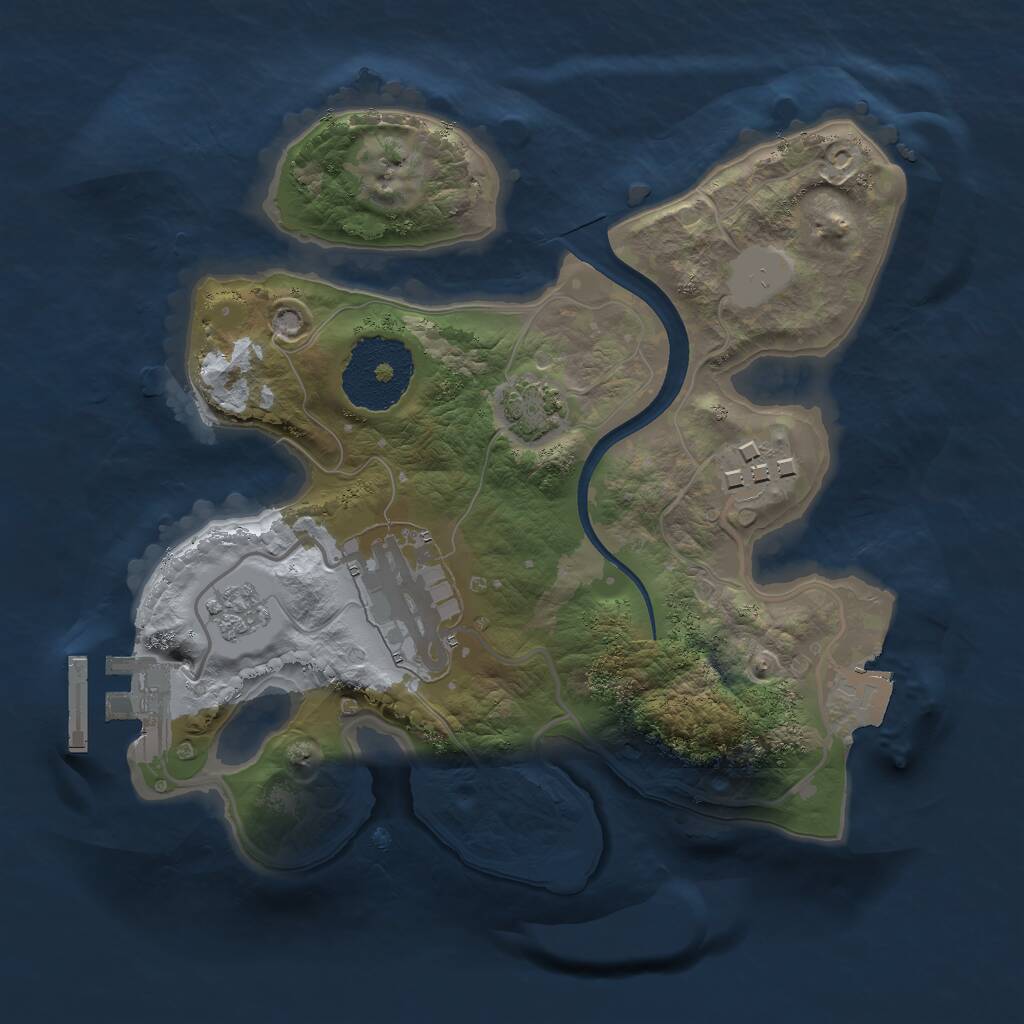 Rust Map: Procedural Map, Size: 2150, Seed: 13823, 6 Monuments