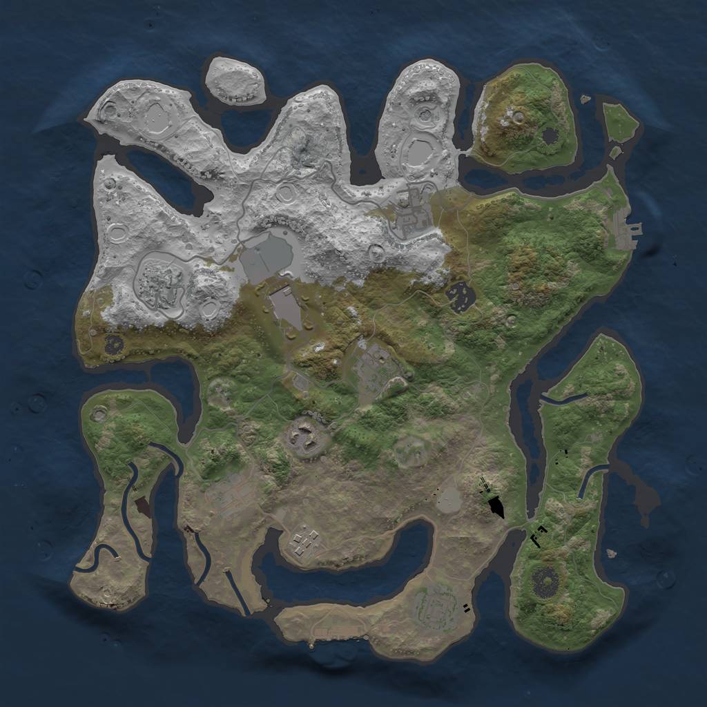 Rust Map: Procedural Map, Size: 3600, Seed: 163315424, 17 Monuments