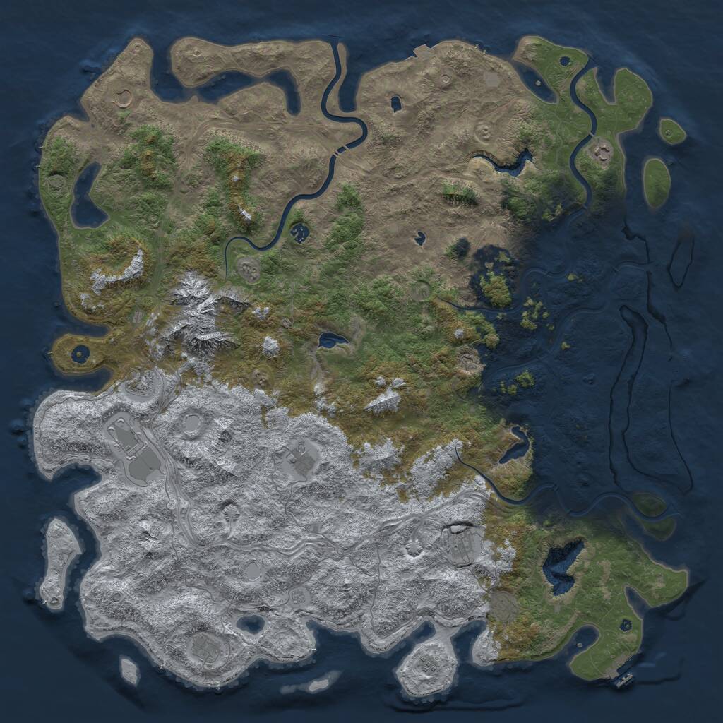 Rust Map: Procedural Map, Size: 6000, Seed: 2135012129, 17 Monuments