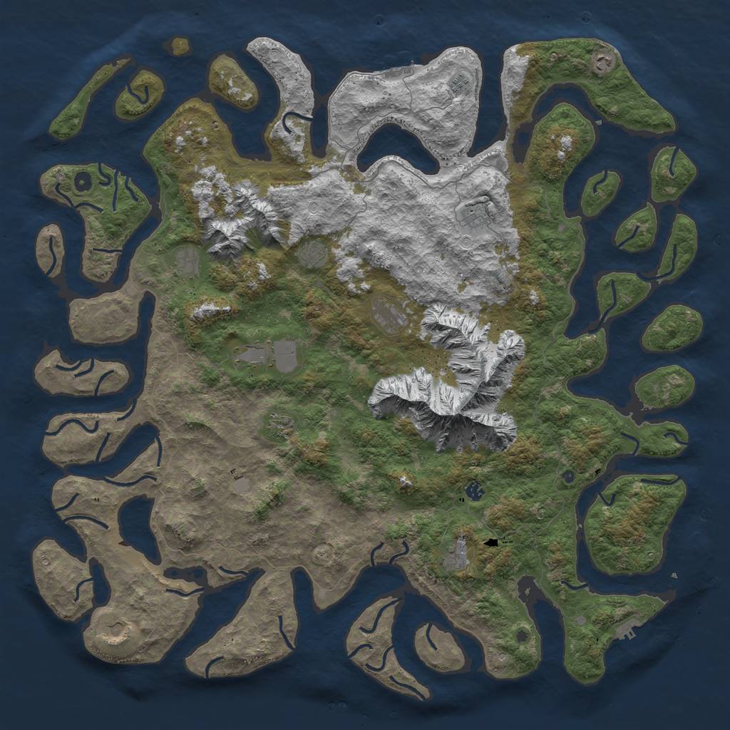 Rust Map: Procedural Map, Size: 6000, Seed: 2090909, 19 Monuments
