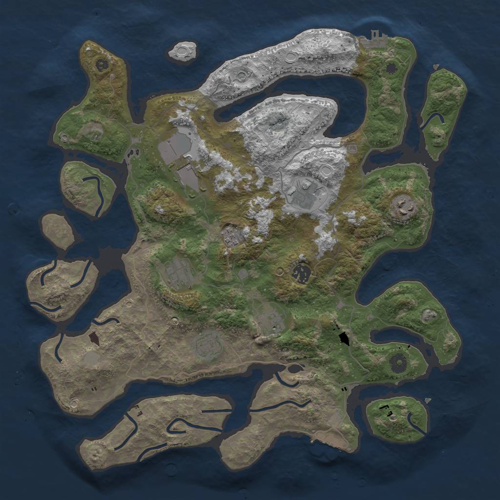 Rust Map: Procedural Map, Size: 4000, Seed: 89001, 16 Monuments