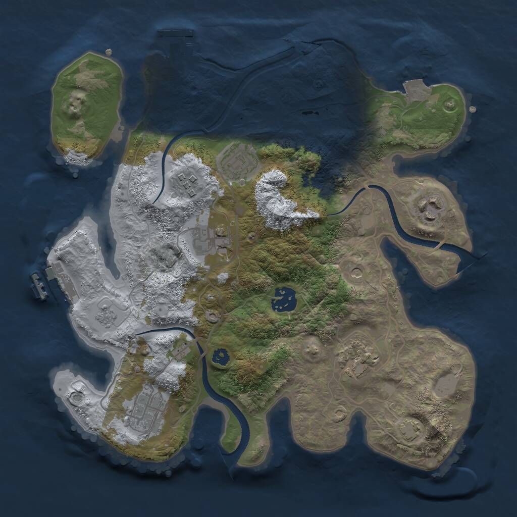 Rust Map: Procedural Map, Size: 3000, Seed: 2429806, 13 Monuments