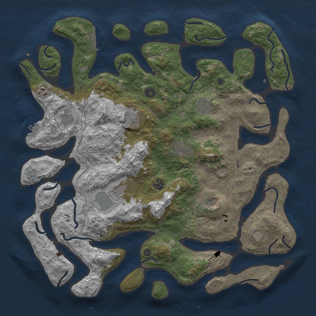 Rust Map: Procedural Map, Size: 4500, Seed: 5000000, 17 Monuments