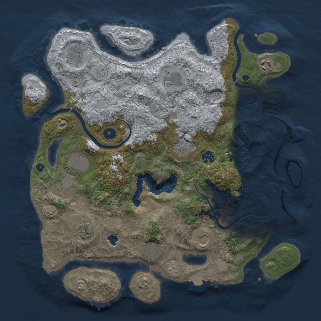 Rust Map: Procedural Map, Size: 4000, Seed: 486655, 14 Monuments
