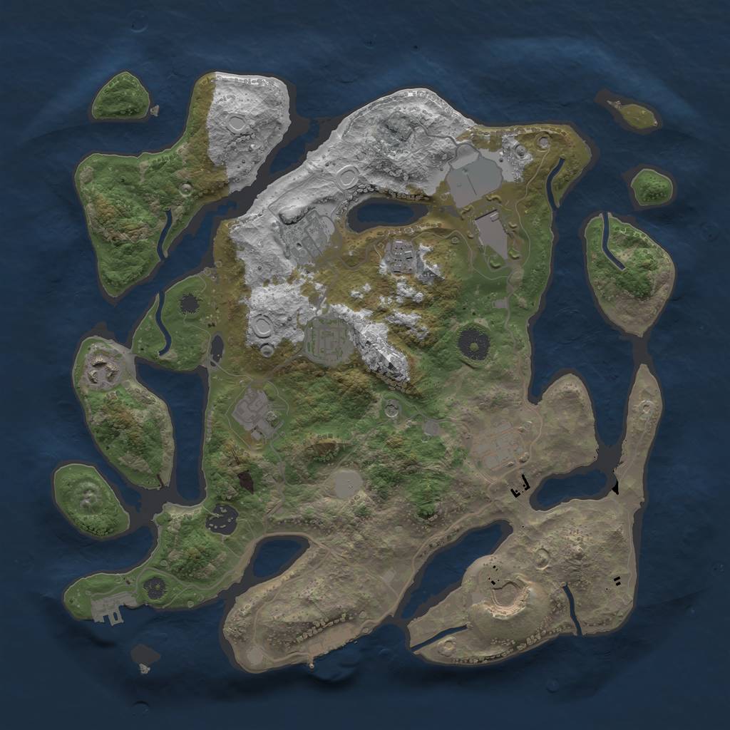 Rust Map: Procedural Map, Size: 3500, Seed: 20211128, 17 Monuments
