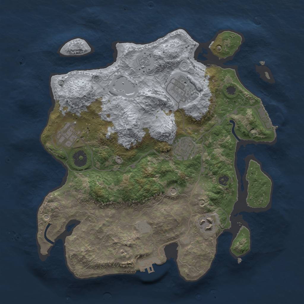 Rust Map: Procedural Map, Size: 3000, Seed: 447611, 11 Monuments
