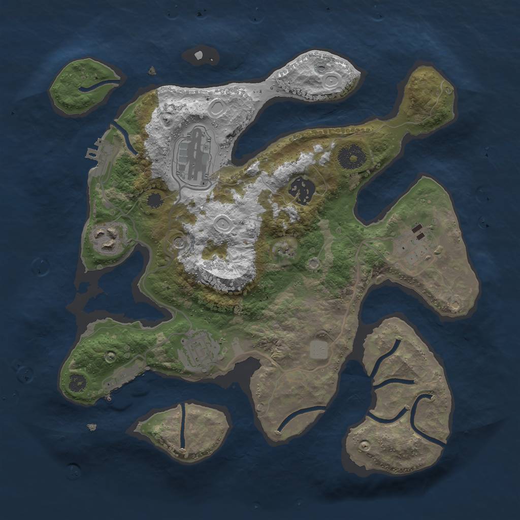 Rust Map: Procedural Map, Size: 3000, Seed: 509463, 13 Monuments