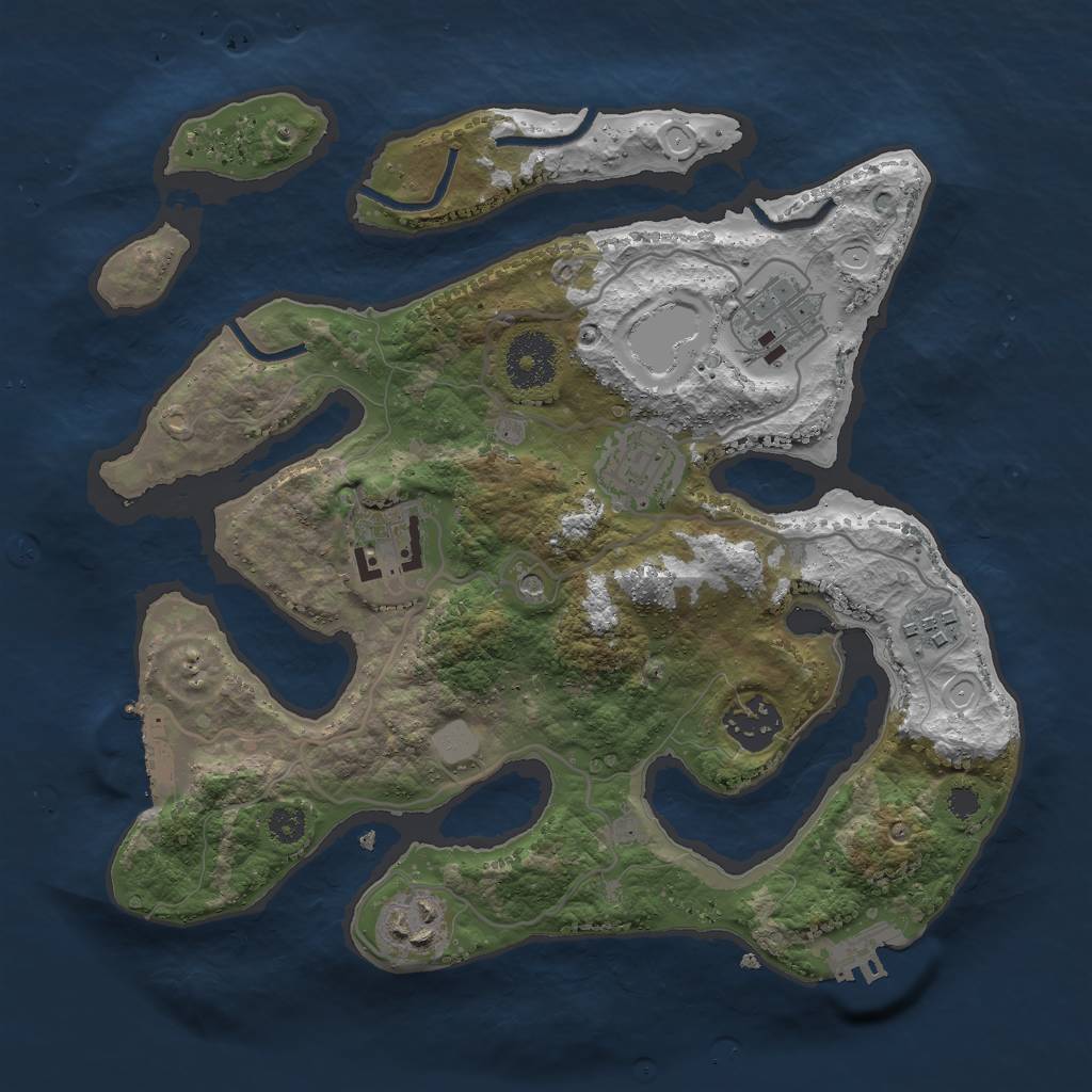 Rust Map: Procedural Map, Size: 3000, Seed: 167316, 14 Monuments
