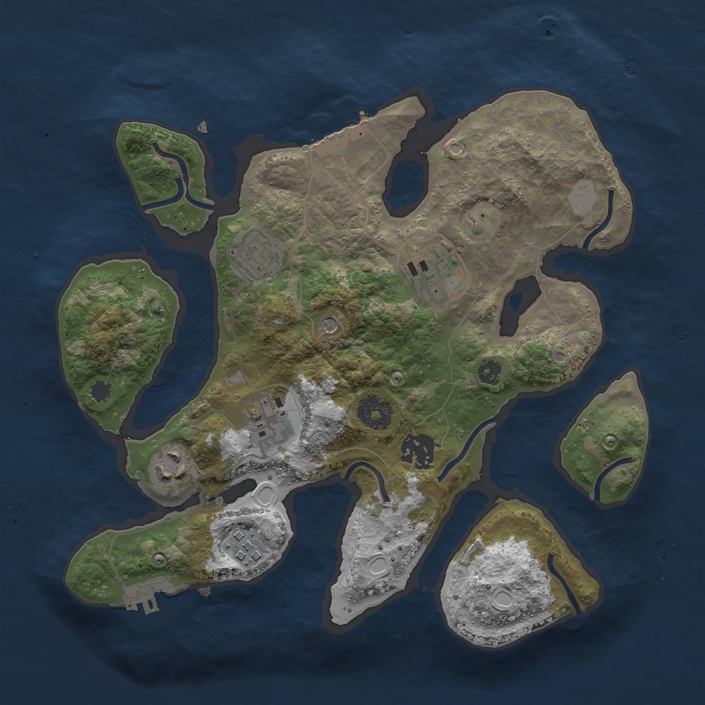 Rust Map: Procedural Map, Size: 3000, Seed: 126853, 14 Monuments