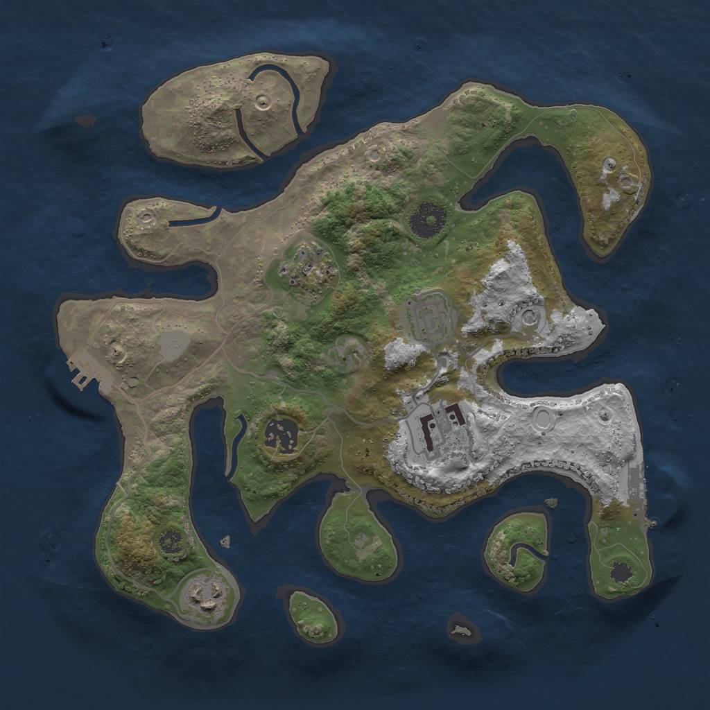 Rust Map: Procedural Map, Size: 3000, Seed: 379210, 13 Monuments