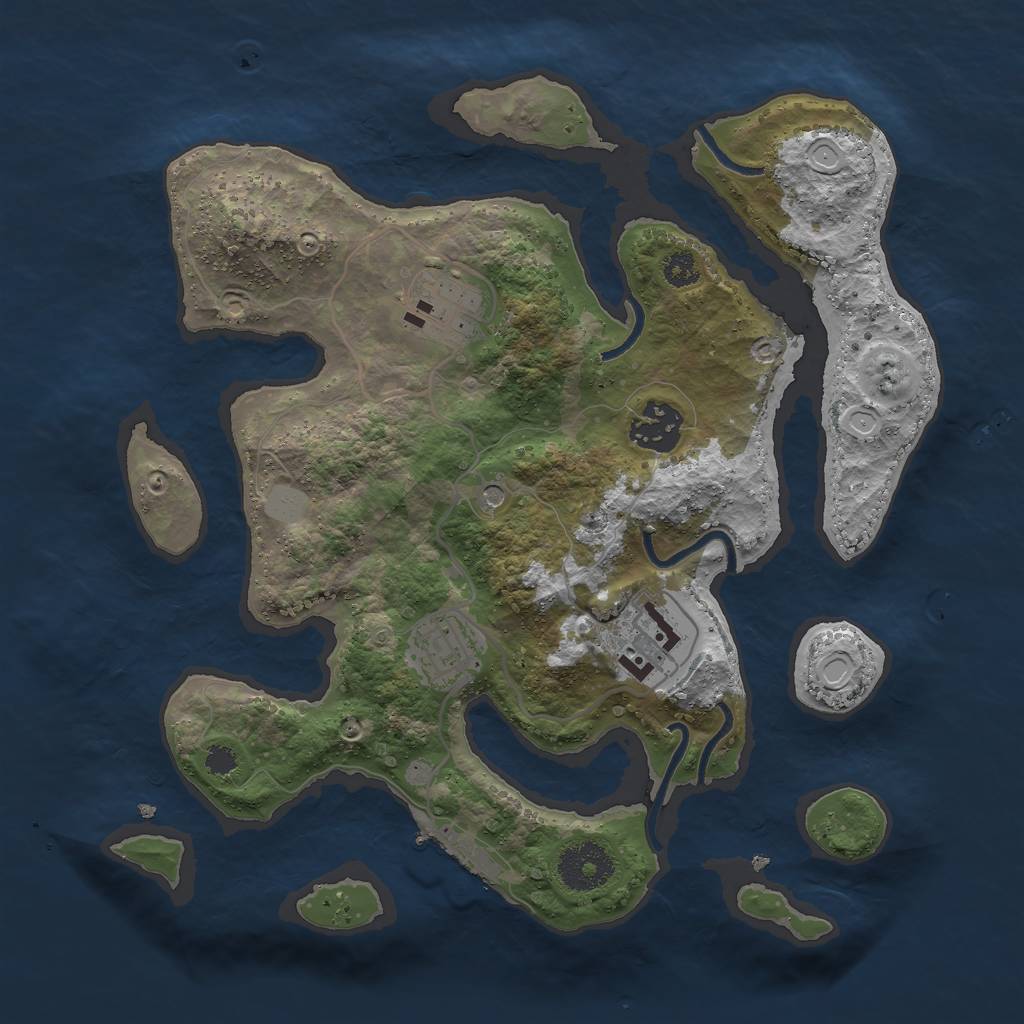 Rust Map: Procedural Map, Size: 3000, Seed: 980860, 11 Monuments