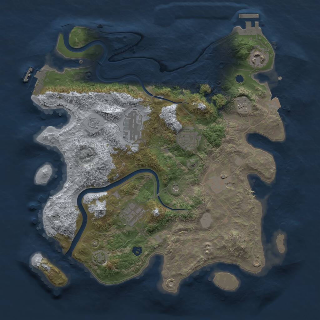 Rust Map: Procedural Map, Size: 3250, Seed: 23423424, 12 Monuments