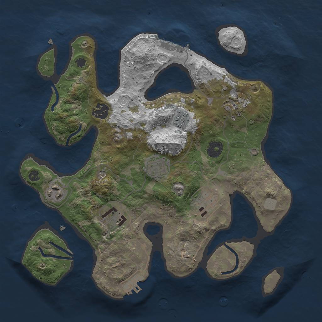 Rust Map: Procedural Map, Size: 3000, Seed: 221512, 15 Monuments