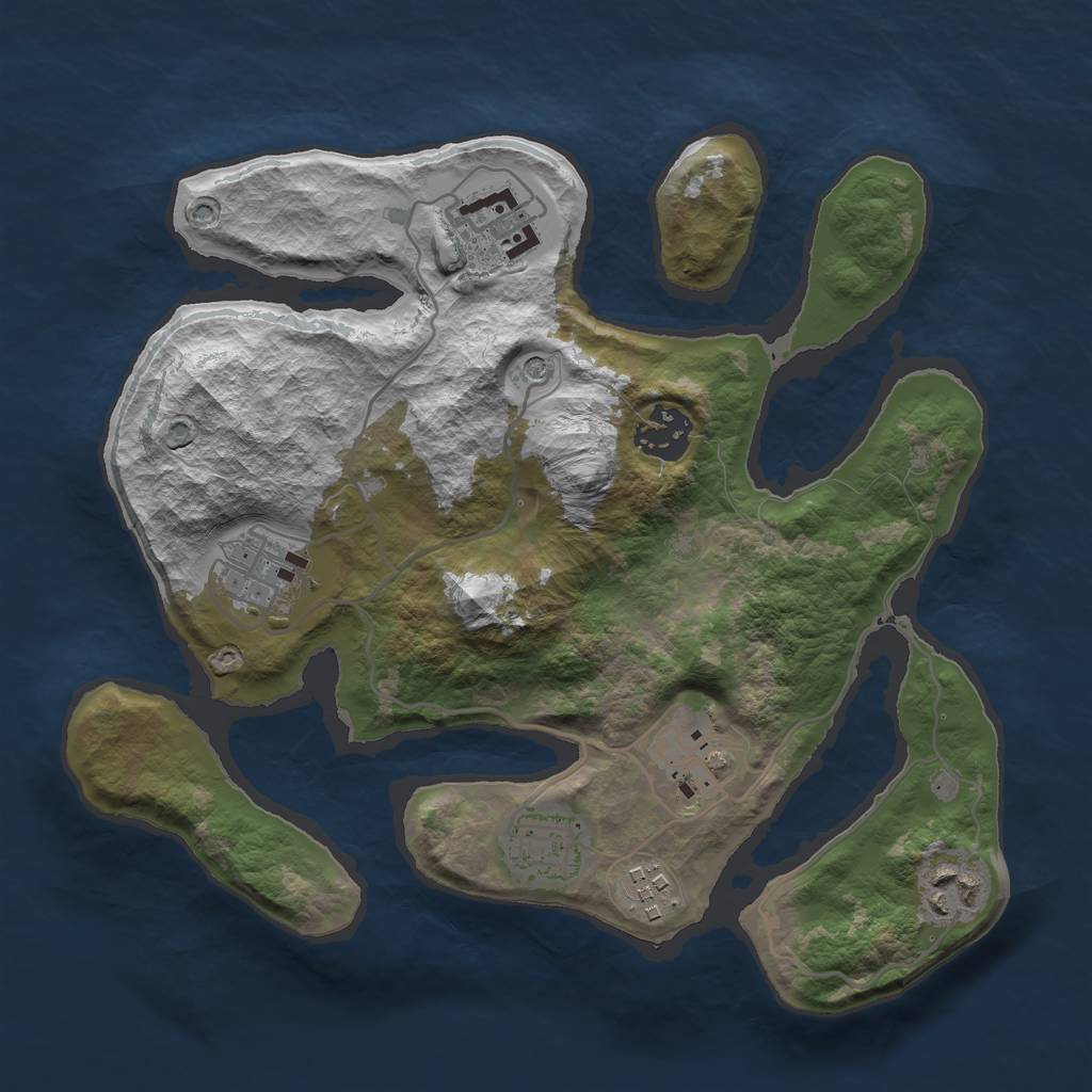 Rust Map: Barren, Size: 2950, Seed: 9988111, 10 Monuments