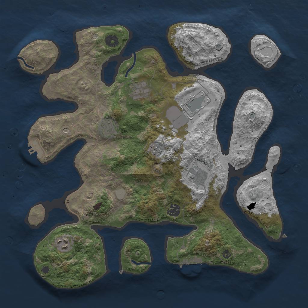 Rust Map: Procedural Map, Size: 3550, Seed: 152088, 15 Monuments