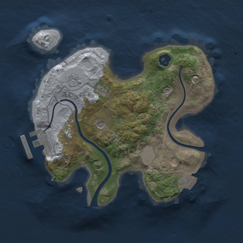 Rust Map: Procedural Map, Size: 2000, Seed: 1537552296, 4 Monuments