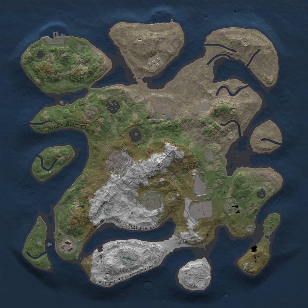 Rust Map: Procedural Map, Size: 3500, Seed: 2042, 15 Monuments
