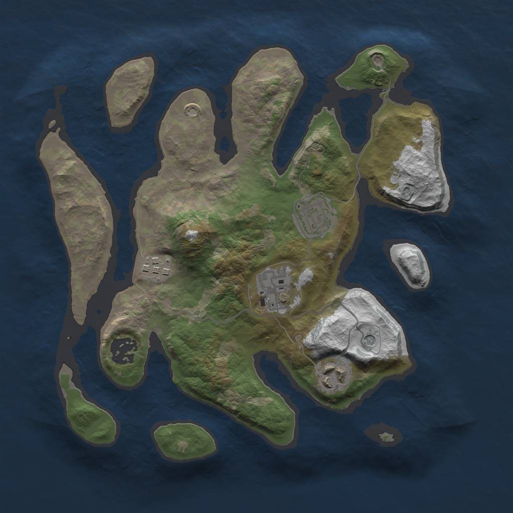 Rust Map: Barren, Size: 2800, Seed: 789, 8 Monuments