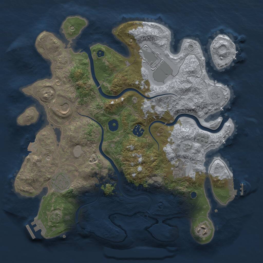 Rust Map: Procedural Map, Size: 3500, Seed: 93747, 13 Monuments