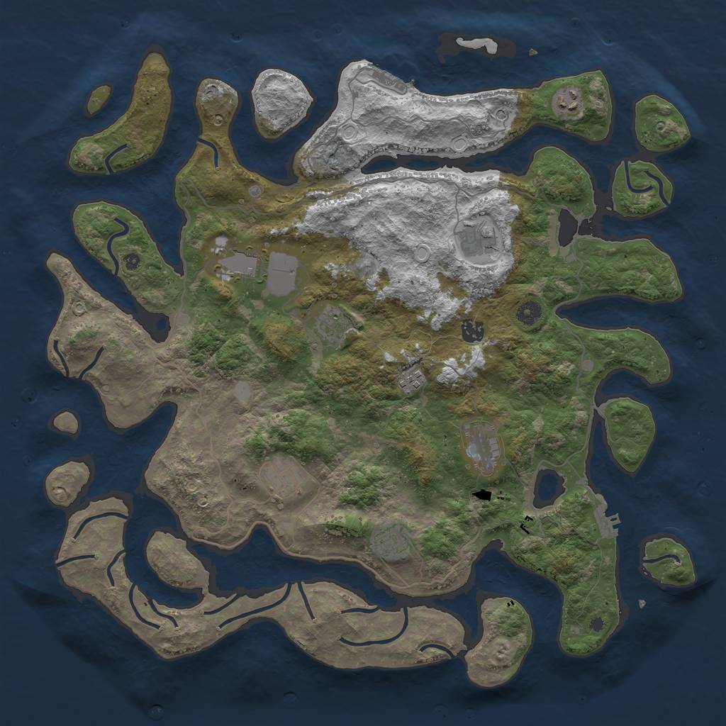 Rust Map: Procedural Map, Size: 4500, Seed: 1531808269, 17 Monuments