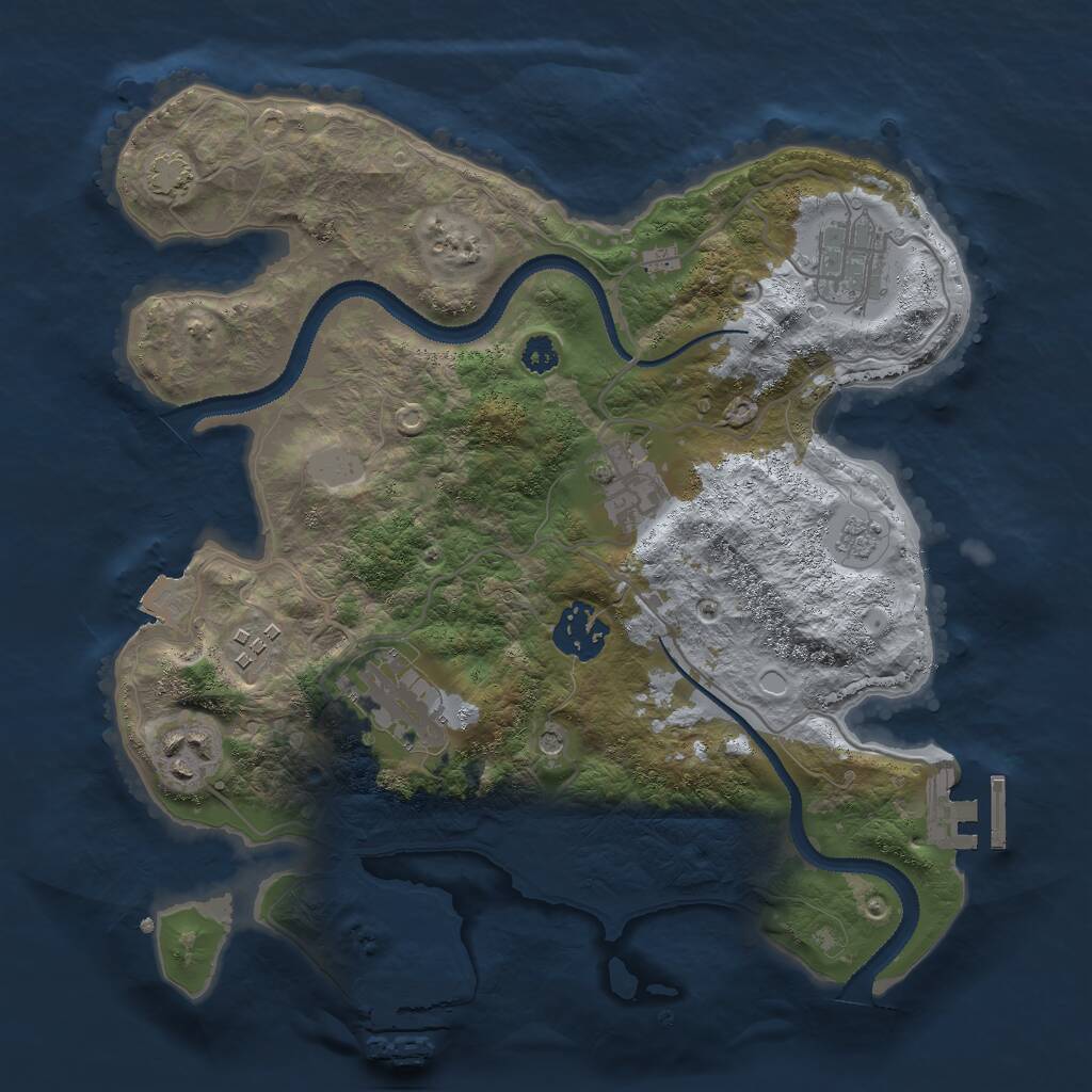Rust Map: Procedural Map, Size: 3000, Seed: 714418, 12 Monuments