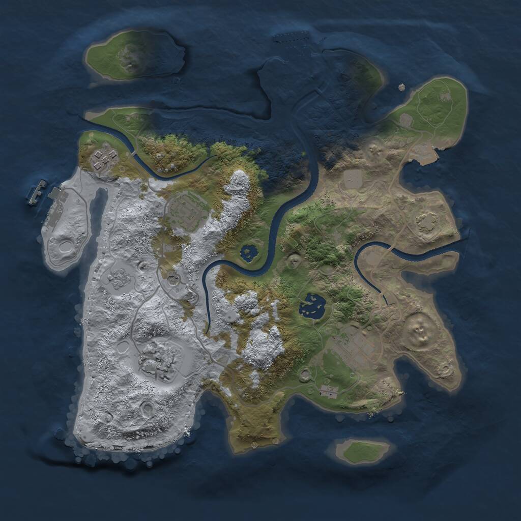 Rust Map: Procedural Map, Size: 3000, Seed: 871508811, 11 Monuments