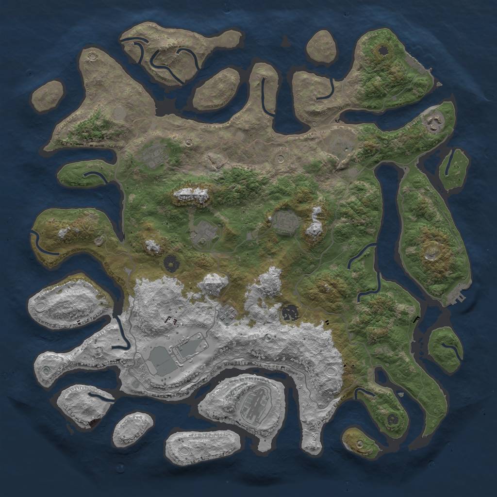 Rust Map: Procedural Map, Size: 4500, Seed: 361, 17 Monuments