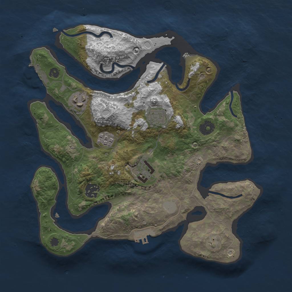 Rust Map: Procedural Map, Size: 3000, Seed: 756663, 12 Monuments