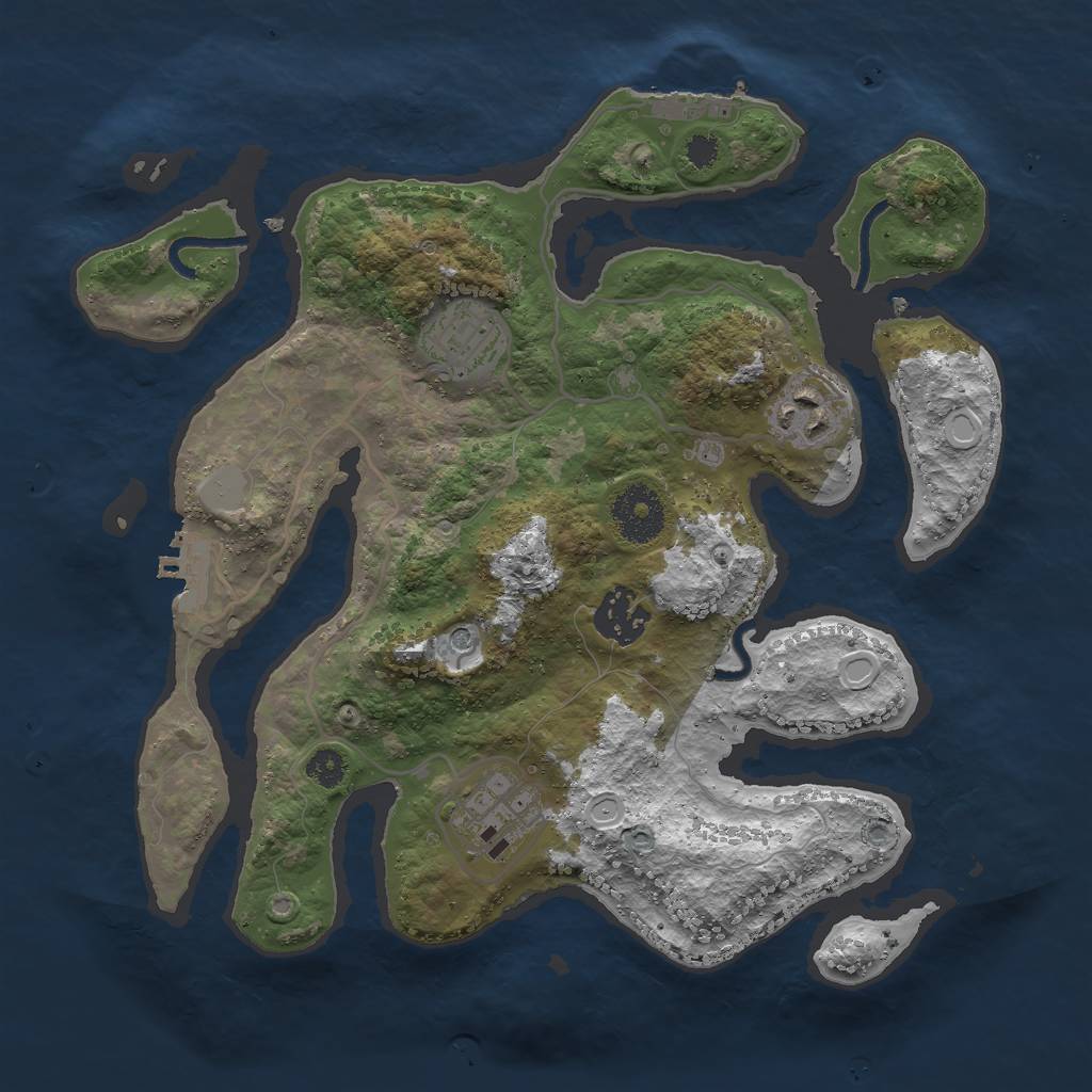 Rust Map: Procedural Map, Size: 3000, Seed: 623746, 12 Monuments