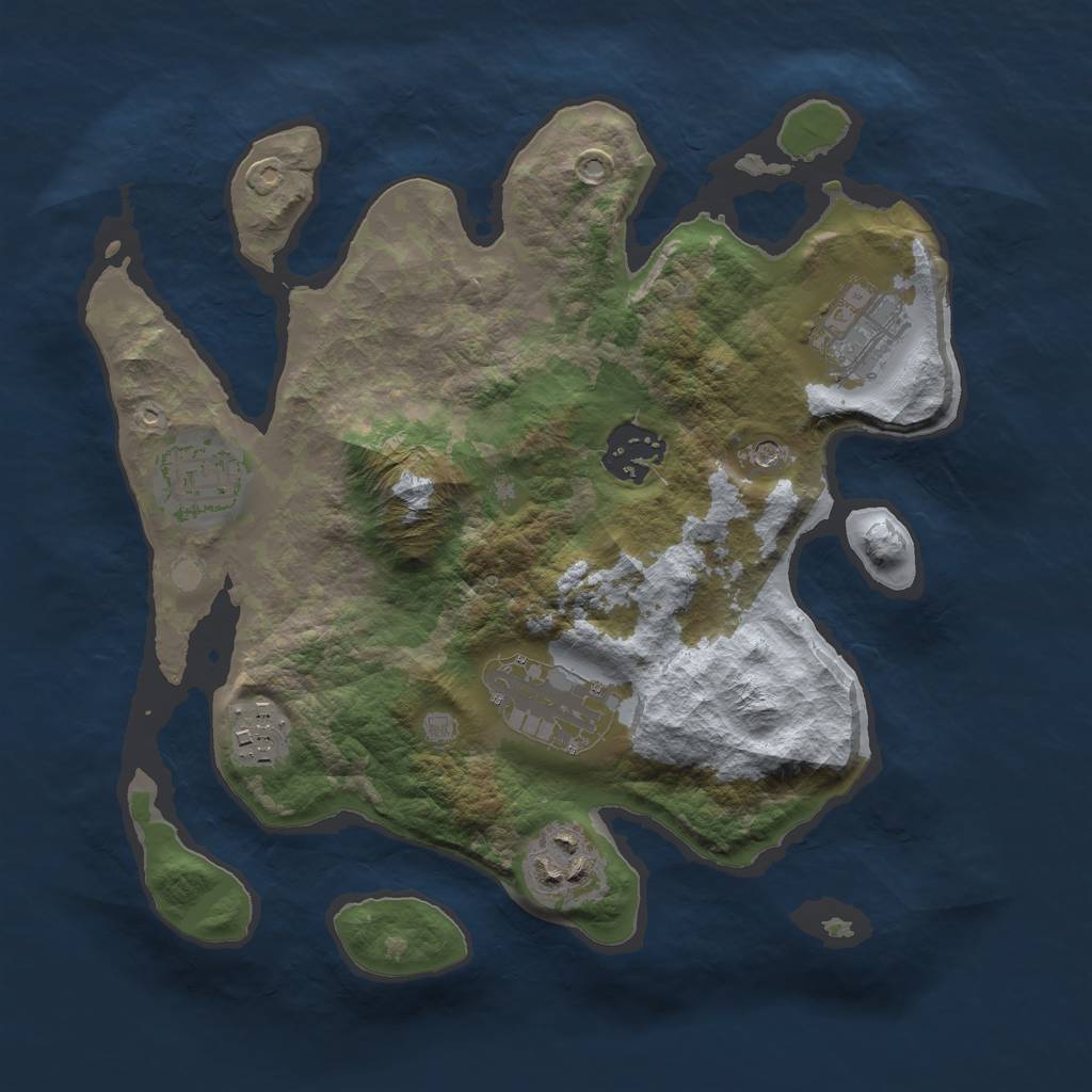 Rust Map: Barren, Size: 2750, Seed: 789, 9 Monuments
