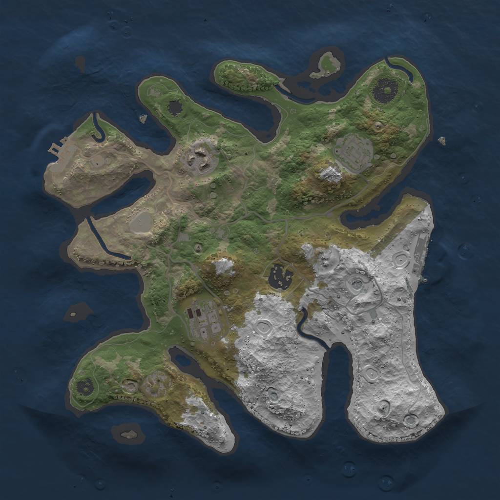 Rust Map: Procedural Map, Size: 3000, Seed: 464156, 12 Monuments