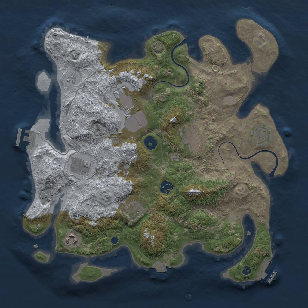 Rust Map: Procedural Map, Size: 3550, Seed: 321589, 14 Monuments