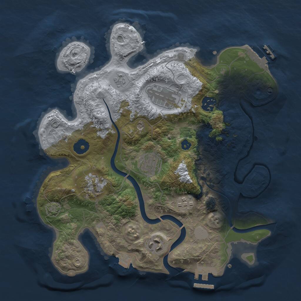 Rust Map: Procedural Map, Size: 3000, Seed: 526027, 12 Monuments