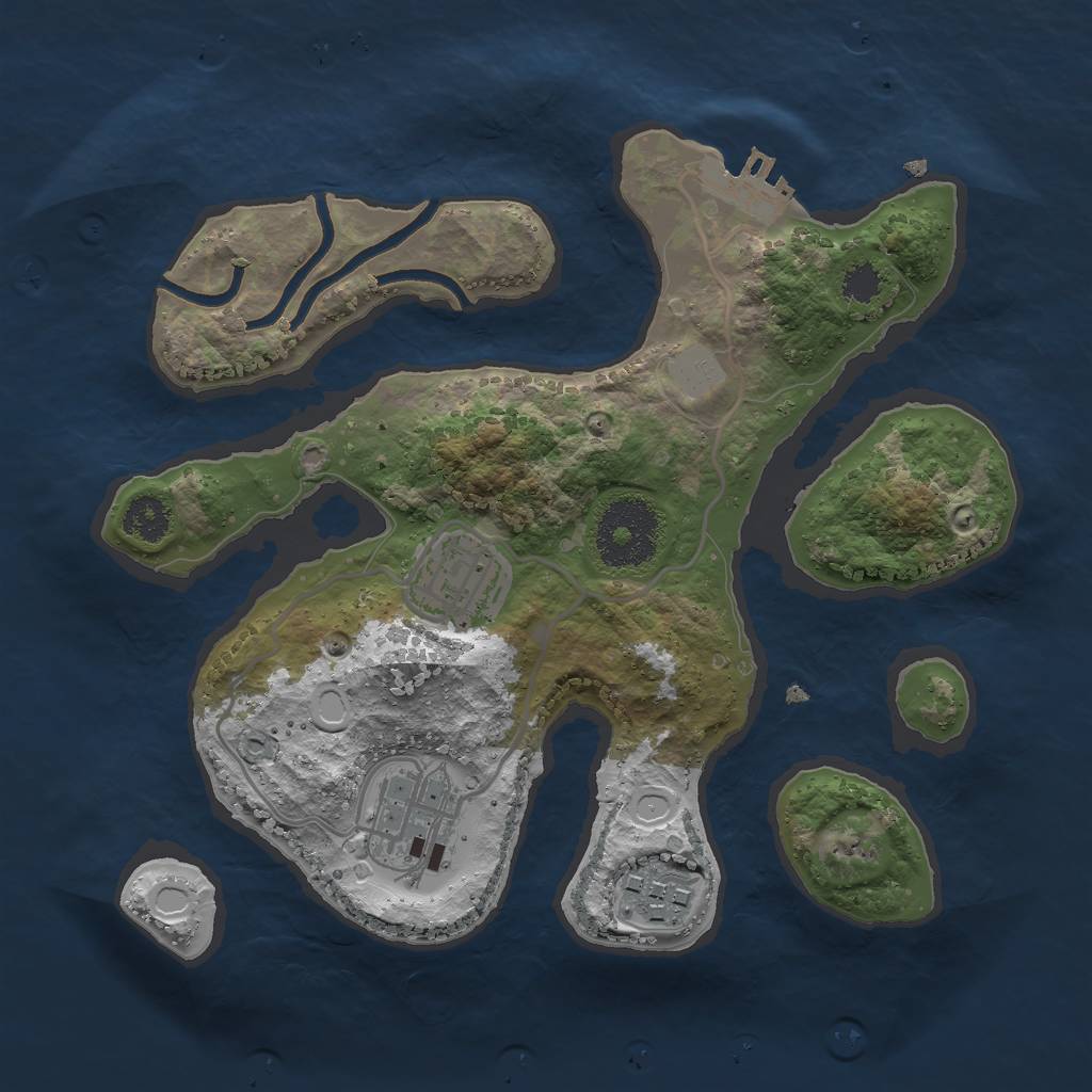 Rust Map: Procedural Map, Size: 2500, Seed: 76258570, 9 Monuments