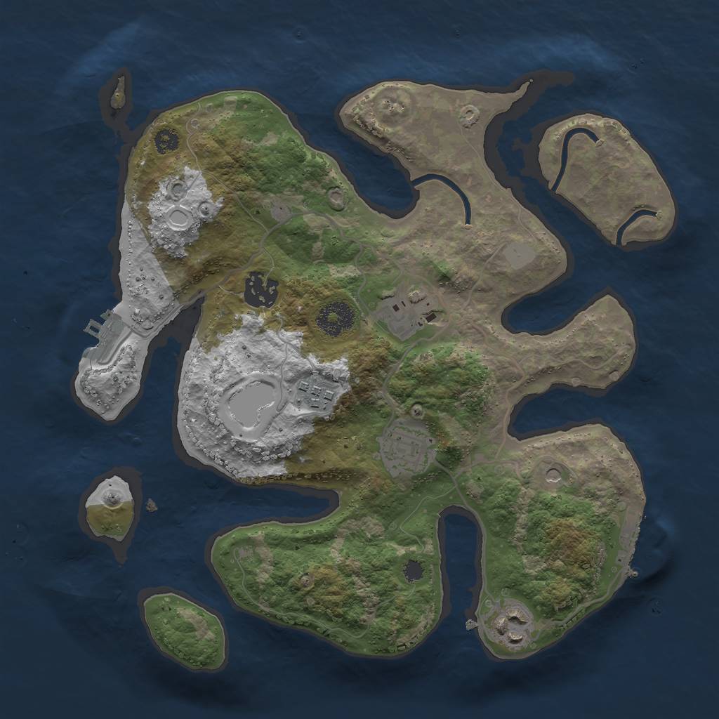Rust Map: Procedural Map, Size: 3000, Seed: 312544, 13 Monuments