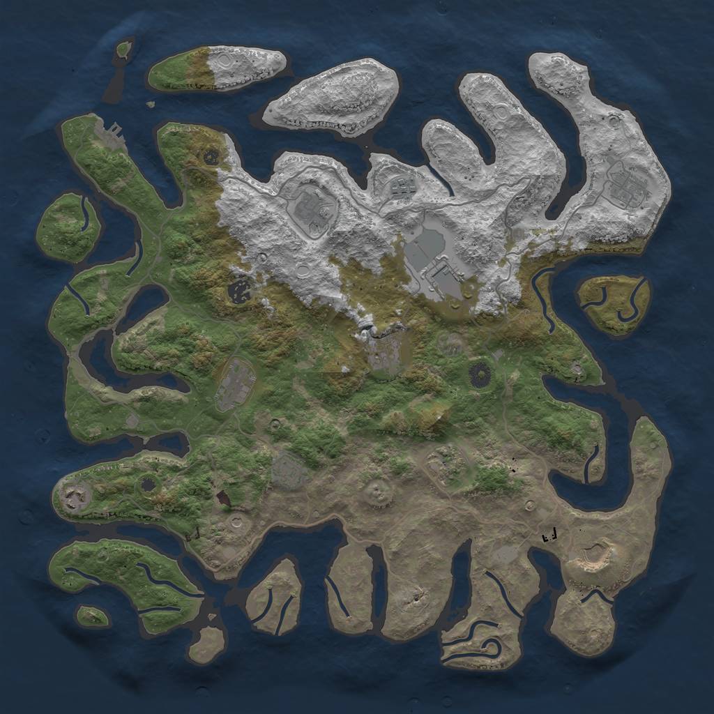 Rust Map: Procedural Map, Size: 4500, Seed: 4362325, 18 Monuments
