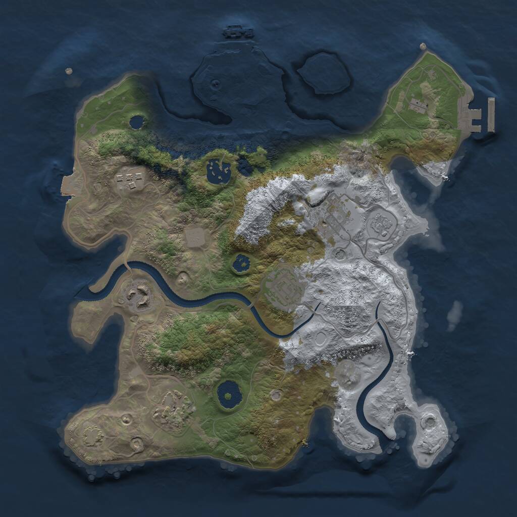 Rust Map: Procedural Map, Size: 3000, Seed: 526150, 12 Monuments