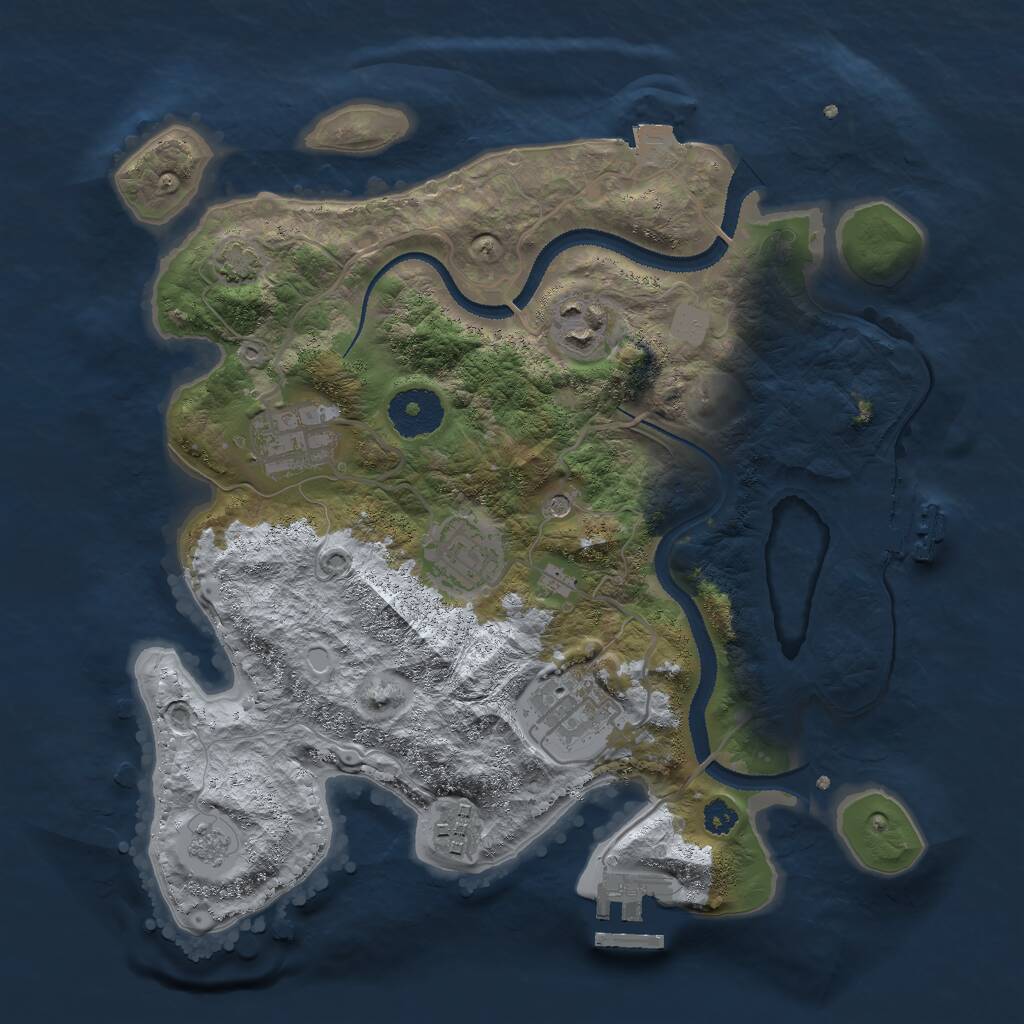 Rust Map: Procedural Map, Size: 3000, Seed: 627723, 11 Monuments