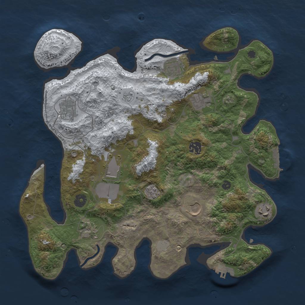 Rust Map: Procedural Map, Size: 3500, Seed: 549602084, 18 Monuments
