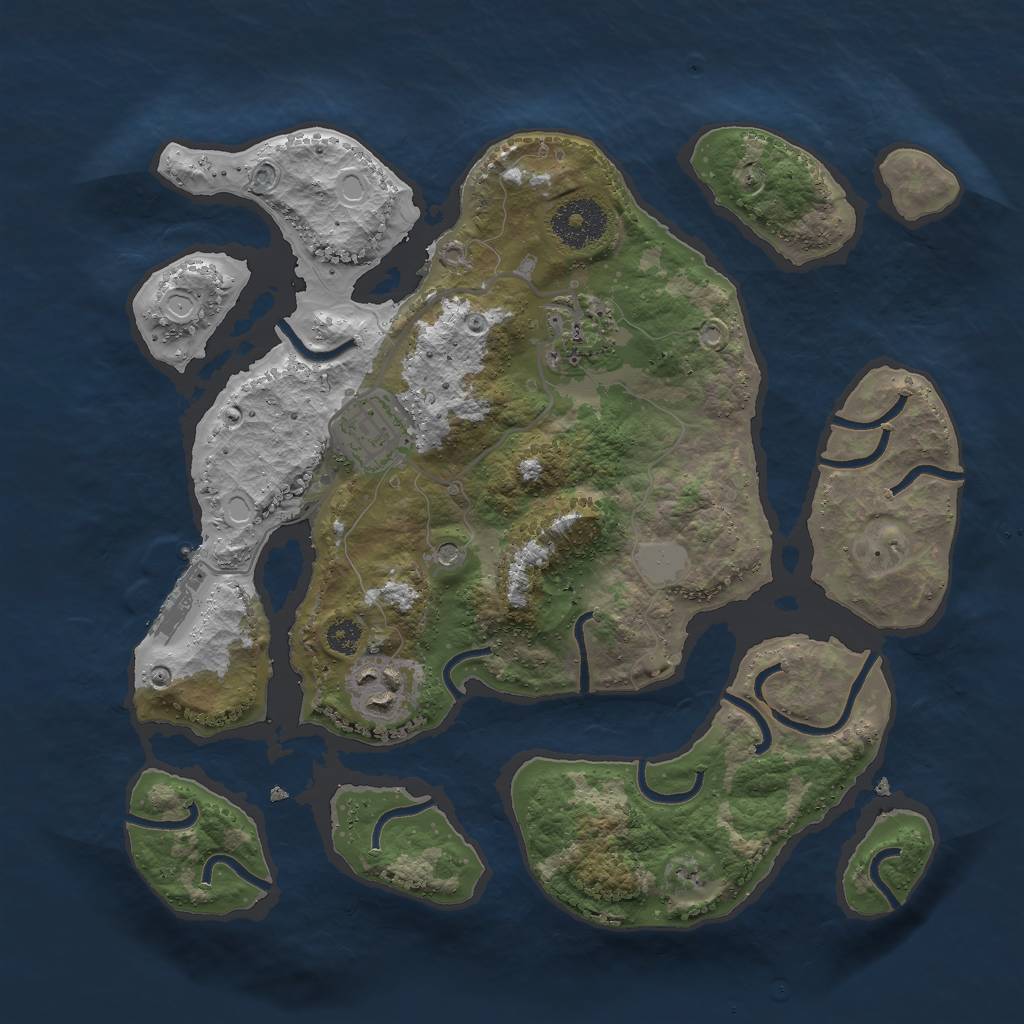 Rust Map: Procedural Map, Size: 3000, Seed: 963162, 10 Monuments