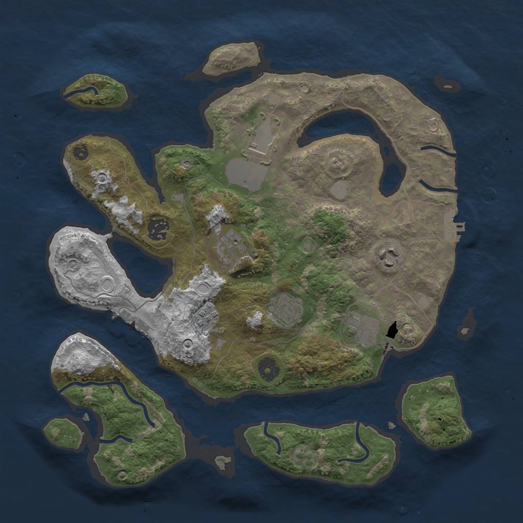 Rust Map: Procedural Map, Size: 3500, Seed: 8814, 15 Monuments