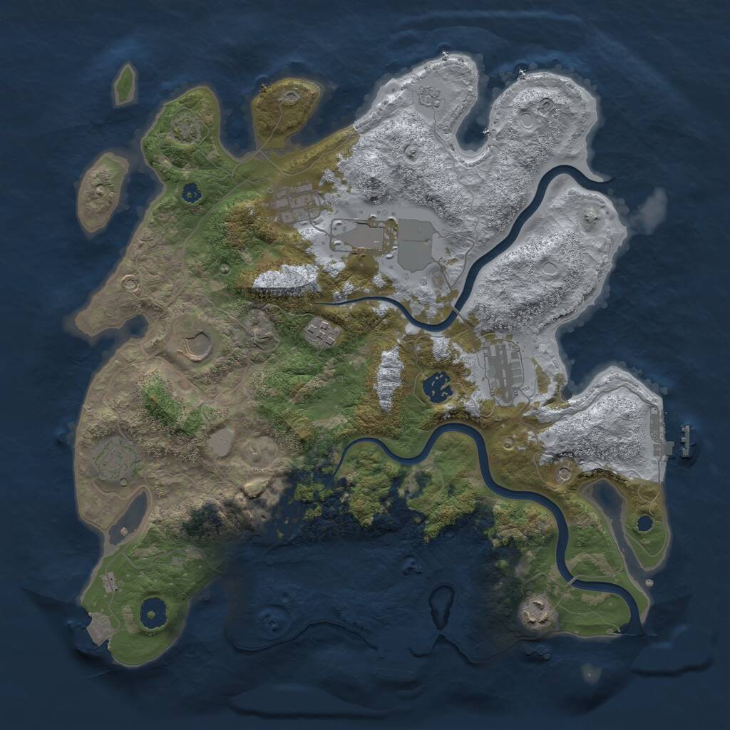 Rust Map: Procedural Map, Size: 3750, Seed: 4416193, 15 Monuments