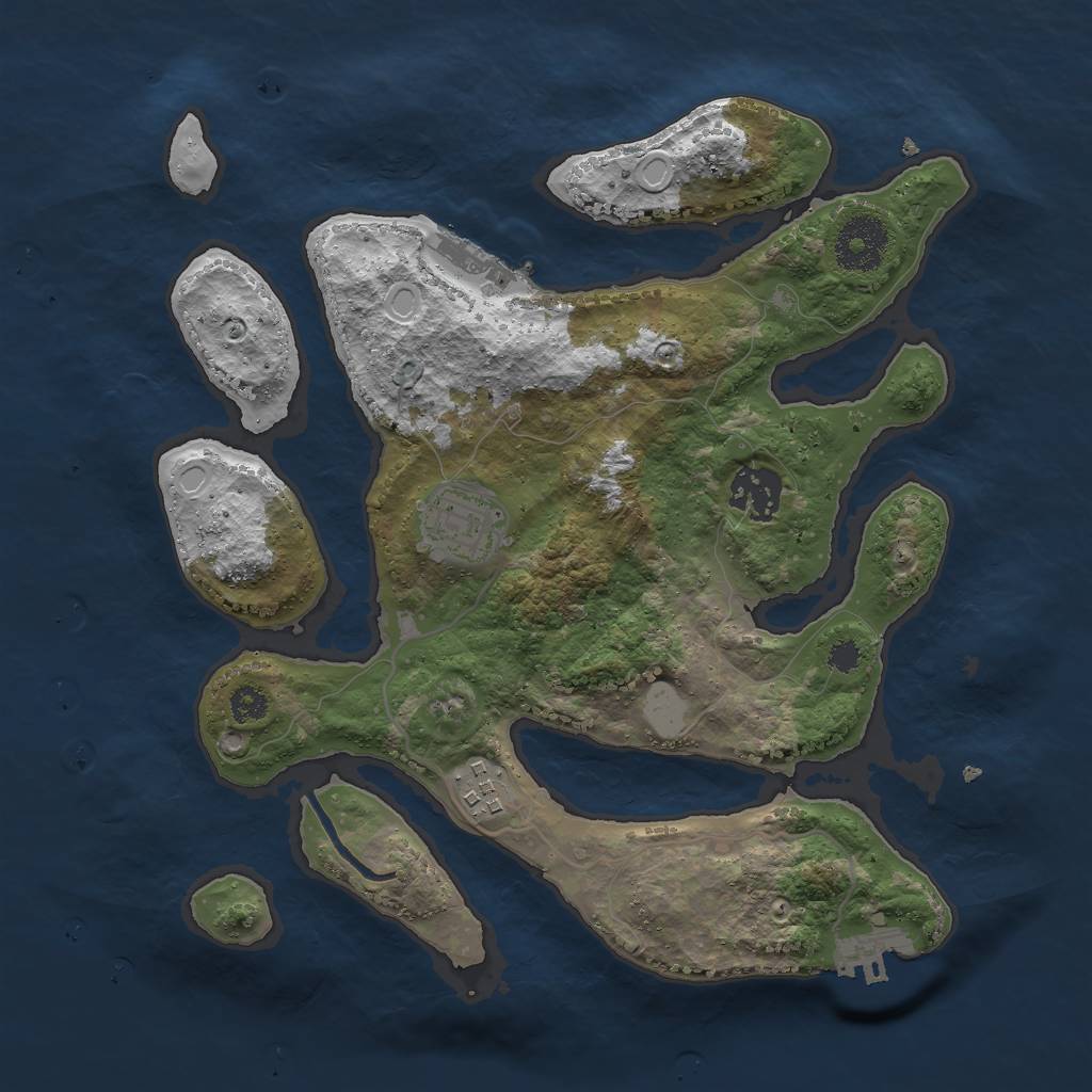 Rust Map: Procedural Map, Size: 3000, Seed: 533500, 10 Monuments