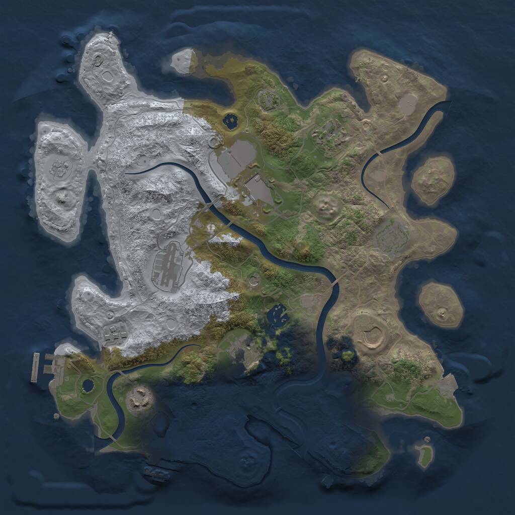 Rust Map: Procedural Map, Size: 3500, Seed: 138489476, 15 Monuments