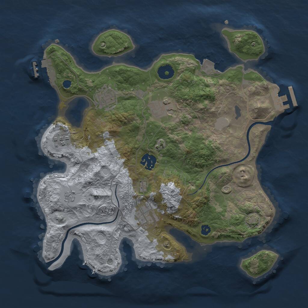 Rust Map: Procedural Map, Size: 3000, Seed: 456400, 10 Monuments